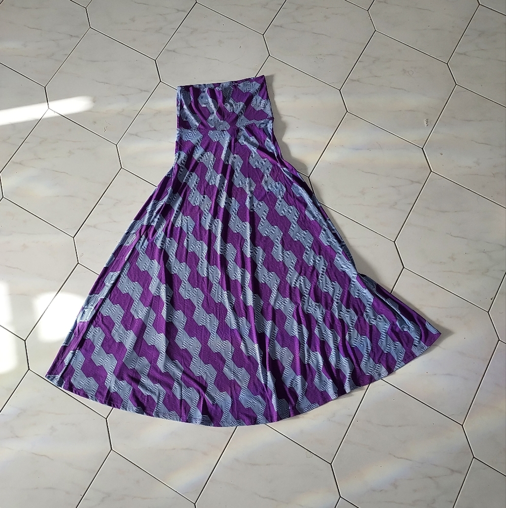 LuLaRoe Purple Patterned Skirt Size XXS